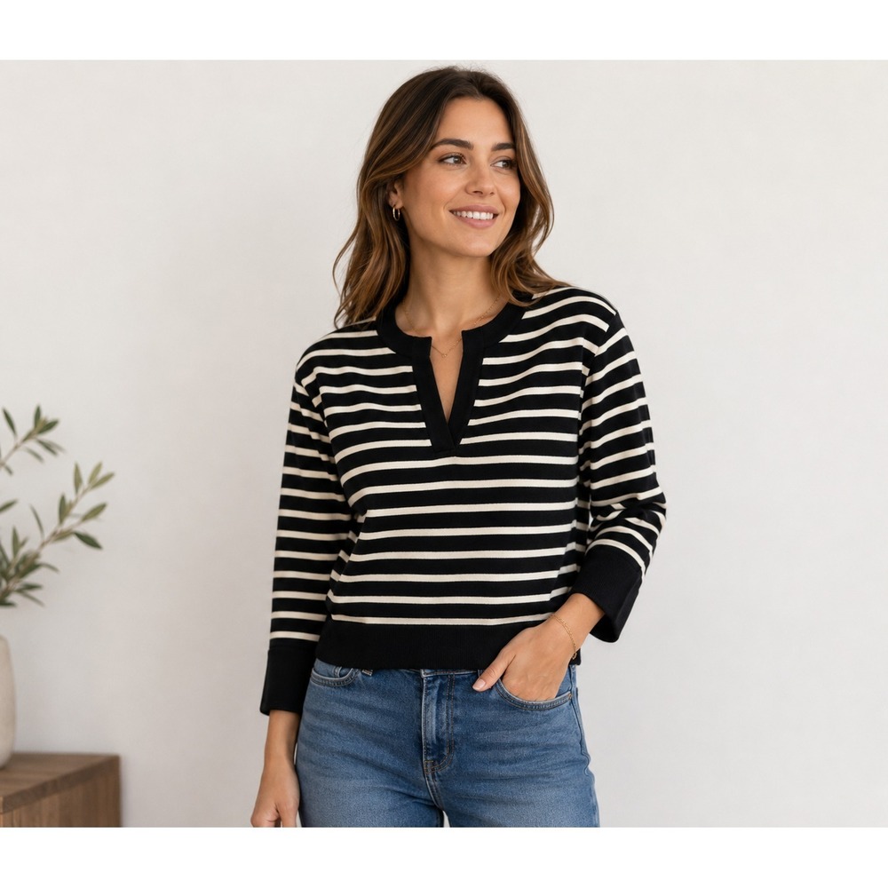 Marled reunited sweater Women's Medium Striped Pullover